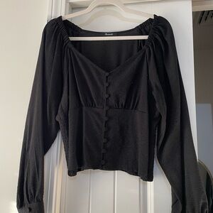 Madewell Black Button-Up Top